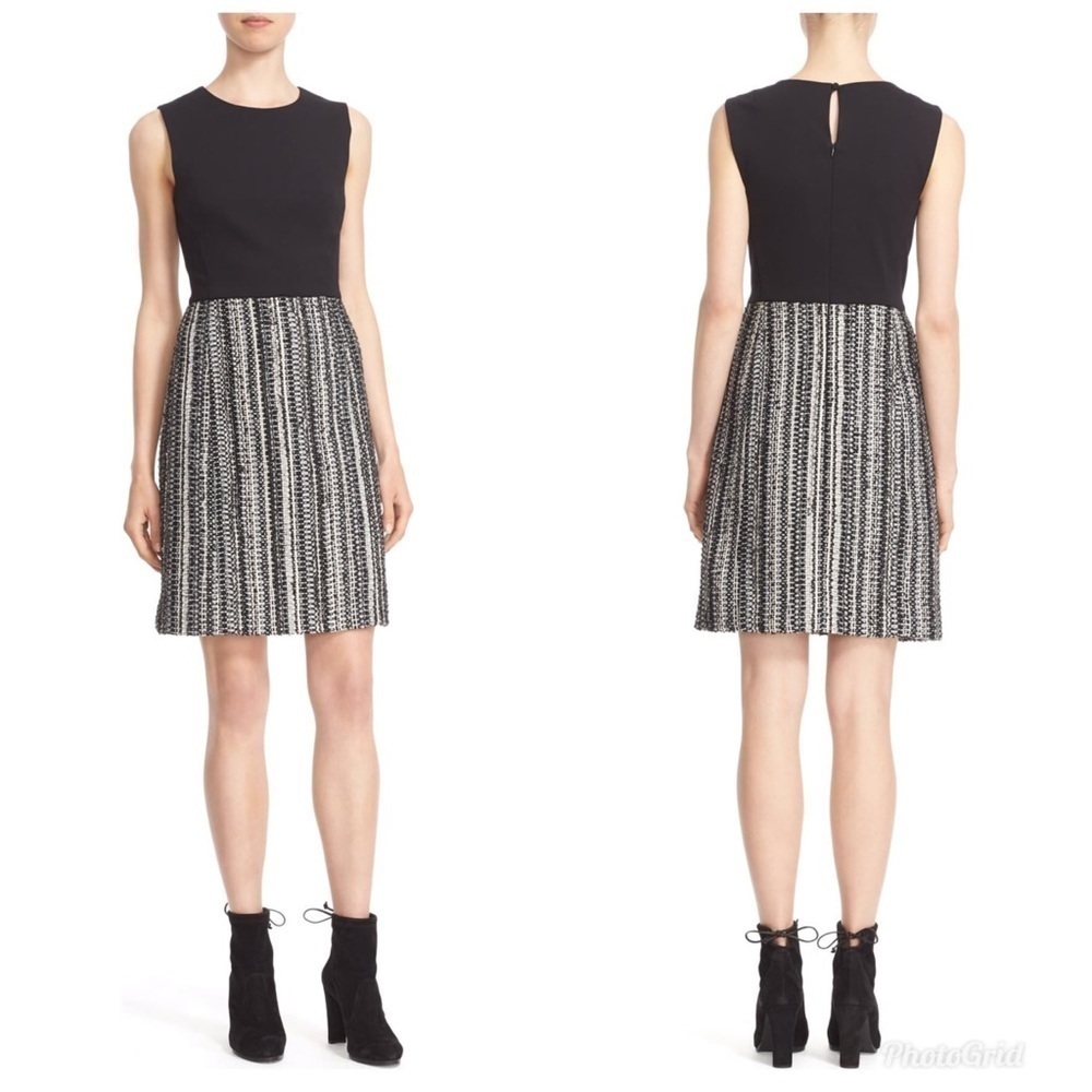 Milly Metallic Tweed A-Line Sleeveless Dress 0
